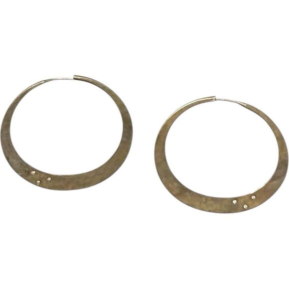 TOBY POMEROY EcoSilver Matte Sterling Silver 925 Diamond Large Oval Hoop Earring - Picture 3 of 5